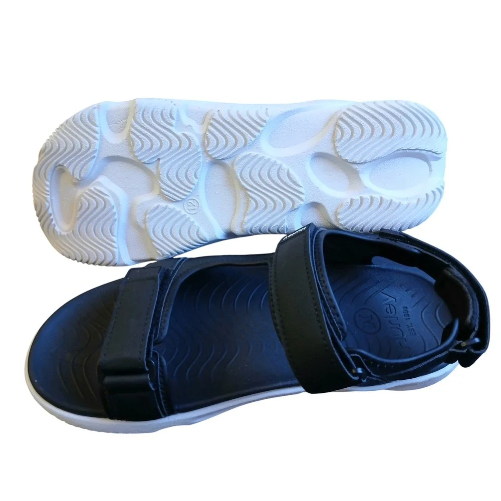 Hurley Oceanside Mens Sport Sandals Black White Strappy Hook and Loop Size 12M